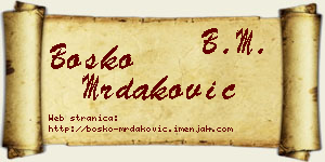 Boško Mrdaković vizit kartica